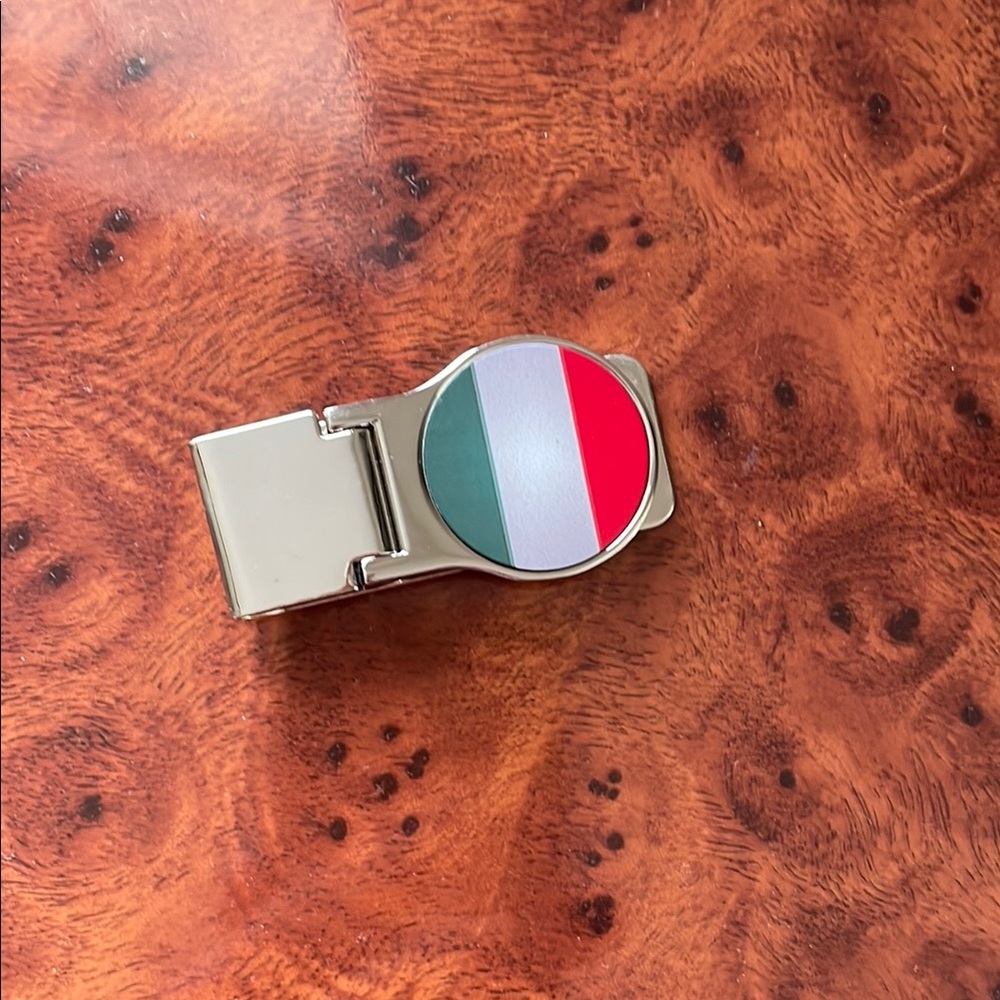 Silver Italian Flag Money Clip